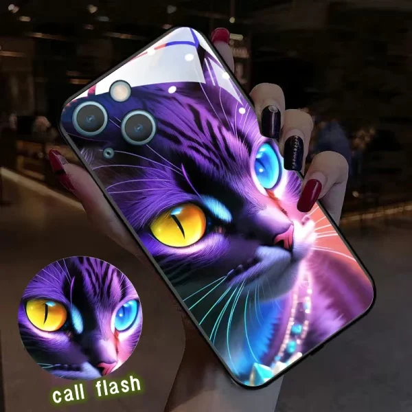 Luminous Feline Phone Shield Glow Case - Image 3