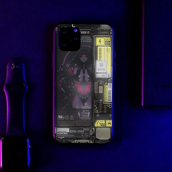Femme Fatale Industrial LED Case photo on table