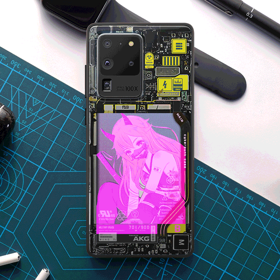 Demon Girl Industrial LED Case photo on table