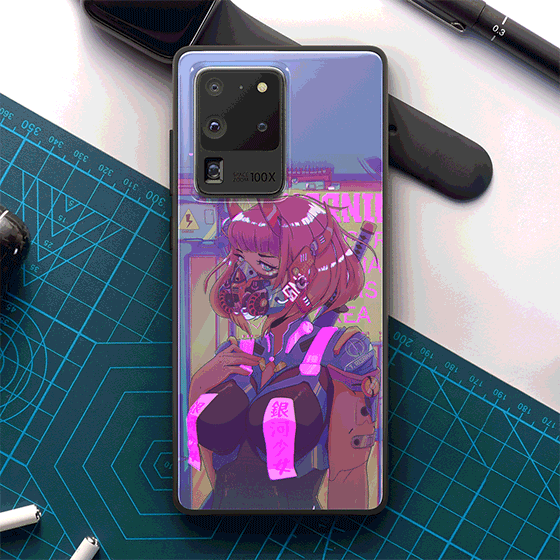 Galaxy Girl LED Case photo on table